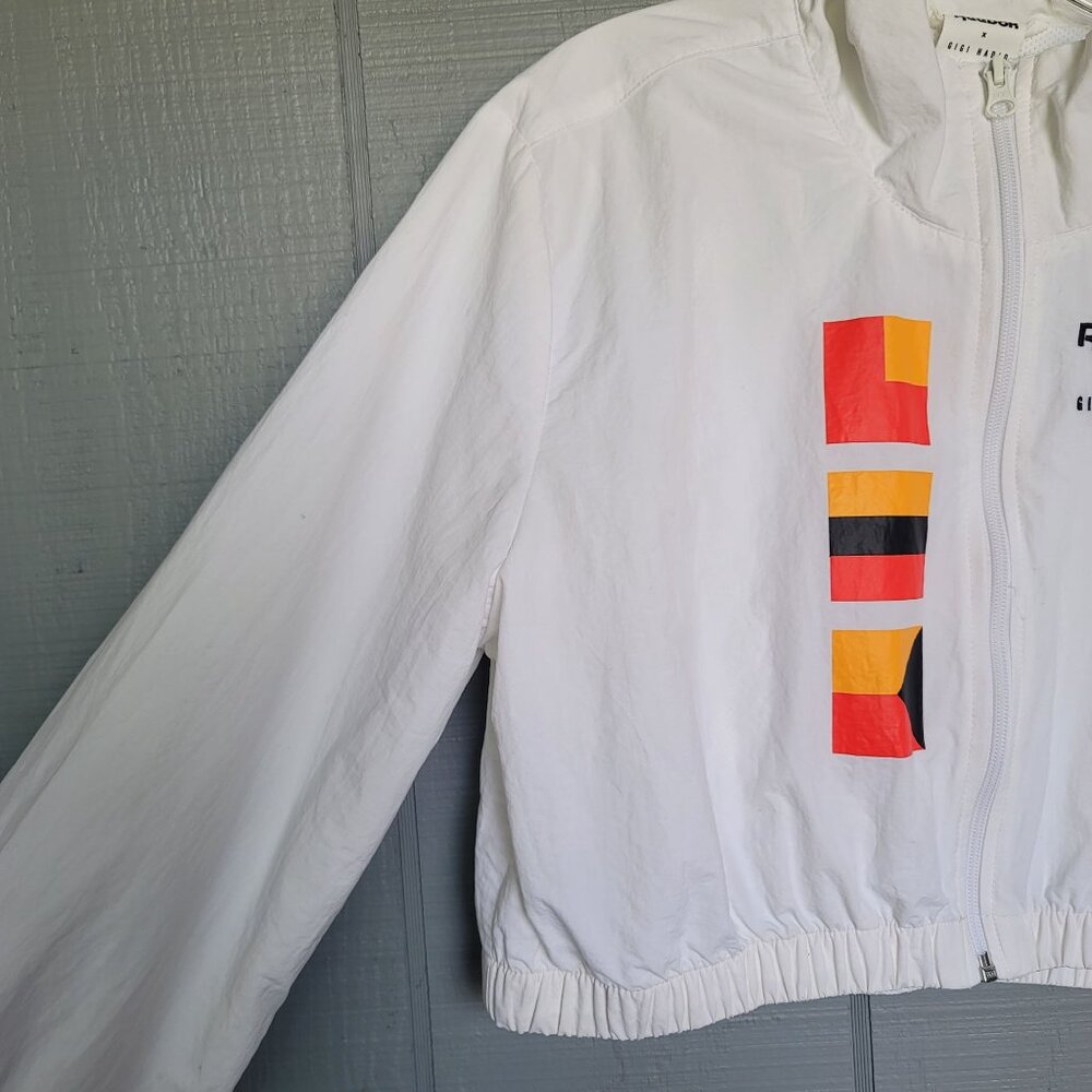 Reebok Gigi Hadid Geometric Print Long-Sleeve Cropped Jacket. Size XS - Picture 5 of 10